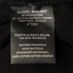 Pre Owned Isabel Marant Black Cotton Zelipa Structured Shoulder T-Shirt XS