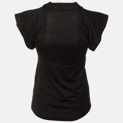 مملوكة مسبقًا Isabel Marant Black Cotton Faly Cut-Out T-Shirt XS