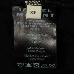مملوكة مسبقًا Isabel Marant Black Cotton Faly Cut-Out T-Shirt XS