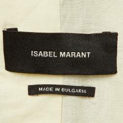 Pre Owned Isabel Marant Cream Checked Cotton Double Breasted Blazer S