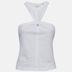 Pre Owned Isabel Marant White Jersey Zineba Top S