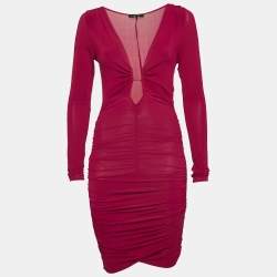 مملوكة مسبقًا Isabel Marant Burgundy Jersey Ruched Jordana Dress M