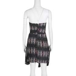 Pre Owned Isabel Marant Etoile Anouk Strapless Printed Silk Dress XS