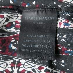 Pre Owned Isabel Marant Etoile Anouk Strapless Printed Silk Dress XS