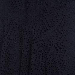 Pre Owned Isabel Marant Black Eyelet Embroidered Cotton Asymmetric Skirt M