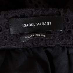 Pre Owned Isabel Marant Black Eyelet Embroidered Cotton Asymmetric Skirt M