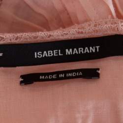Isabel Marant Peach Pintucked Ramie Lace Trim Odelle Camisole M