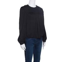 Isabel Marant Etoile Black Crepe Tie Detail Nathael Top S
