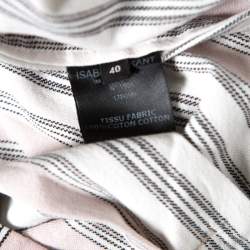 Pre Owned Isabel Marant Pink and White Striped Cotton Jacquard Wrap Front Silvia Shirt M