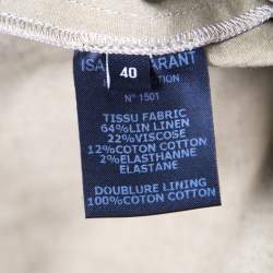 Pre Owned Isabel Marant Olive Green Linen Pegged Pocket Detail Faux Wrap Mini Skirt M