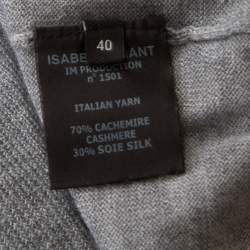 Pre Owned Isabel Marant Melange Grey Cashmere Silk V Neck Sweater M