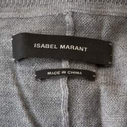 Pre Owned Isabel Marant Melange Grey Cashmere Silk V Neck Sweater M