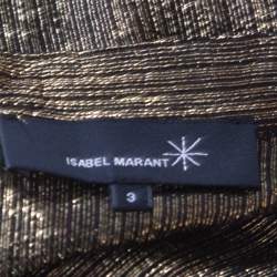 Isabel Marant Black and Gold Lurex Striped Sheer Tunic M