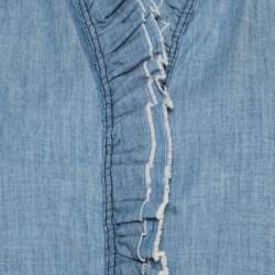 Isabel Marant Etoile Blue Chambray Ruffled Awendy Shirt L