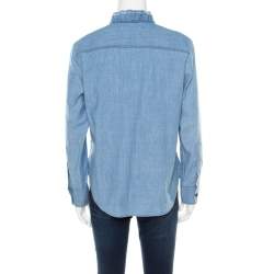 Isabel Marant Etoile Blue Chambray Ruffled Awendy Shirt L