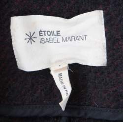 Isabel Marant Etoile Black and Burgundy Wool and Alpaca Textured Coat S