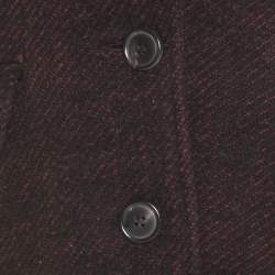 Isabel Marant Etoile Black and Burgundy Wool and Alpaca Textured Coat S