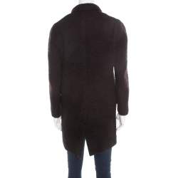 Isabel Marant Etoile Black and Burgundy Wool and Alpaca Textured Coat S