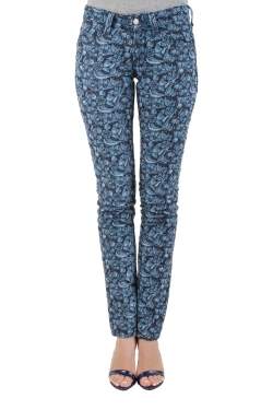 Isabel Marant Etoile Indigo Eyelet Embroidered Distressed Denim Skinny Jeans S