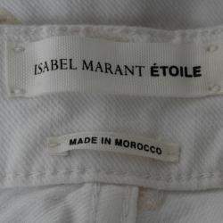 Pre Owned Isabel Marant Etoile White Dot Embroidered Denim Skinny Rumba Jeans M 