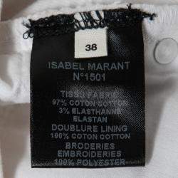 Pre Owned Isabel Marant Etoile White Dot Embroidered Denim Skinny Rumba Jeans M 