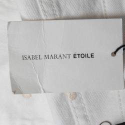 Pre Owned Isabel Marant Etoile White Dot Embroidered Denim Skinny Rumba Jeans M 