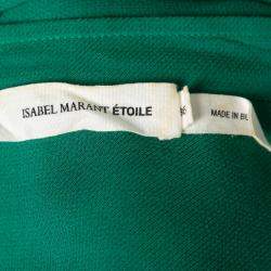 Pre Owned Isabel Marant Etoile Emerald Green Cotton Blend Belted Iban Shirt Dress S