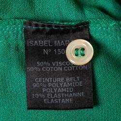 Pre Owned Isabel Marant Etoile Emerald Green Cotton Blend Belted Iban Shirt Dress S
