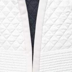 Isabel Marant Cream Jacquard Silk Quilted Structured Jacket S