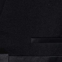 Isabel Marant Black Wool Satin Trim Jamet Cropped Jacket M