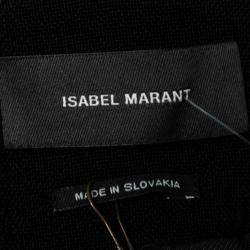 Isabel Marant Black Wool Satin Trim Jamet Cropped Jacket M