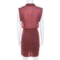 Pre Owned Isabel Marant Etoile Brown Cotton Voile Varna Wrap Dress M