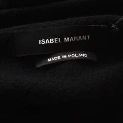 Pre Owned Isabel Marant Black Crepe Power Shoulder Abi Midi Dress L