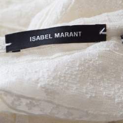 Pre Owned Isabel Marant Off White Embroidered Voile Long Sleeve Shirt M
