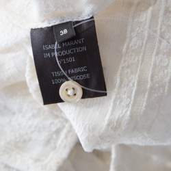 Pre Owned Isabel Marant Off White Embroidered Voile Long Sleeve Shirt M