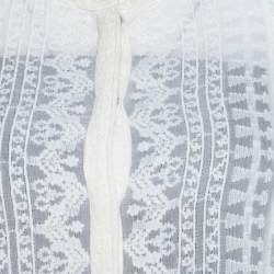 Pre Owned Isabel Marant Off White Embroidered Voile Long Sleeve Shirt M