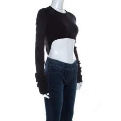 Isabel Marant Dark Grey Wool Blend Cropped Brad Sweater M 