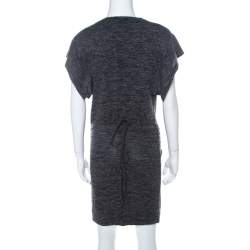 Pre Owned Isabel Marant Etoile Dark Grey Jersey Waist Tie Wrap Dress M