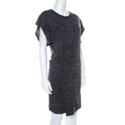 Pre Owned Isabel Marant Etoile Dark Grey Jersey Waist Tie Wrap Dress M