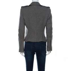 Isabel Marant Grey Wool Giovan Biker Jacket S