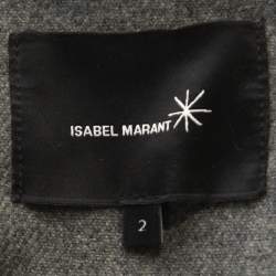 Isabel Marant Grey Wool Giovan Biker Jacket S