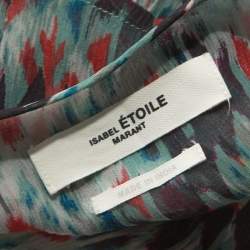 Pre Owned Isabel Marant Multicolor Printed Silk Ruffled Sleeve Top M