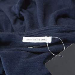 Pre Owned Isabel Marant Navy Blue Moby Logo Printed Linen T-shirt M