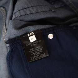 Isabel Marant Étoile Dark Blue Tiger Striped Corduroy Cropped Trousers L