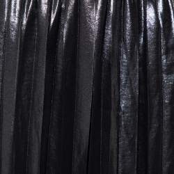 Isabel Marant Metallic Grey Lame' Pleated Knee Length Skirt M