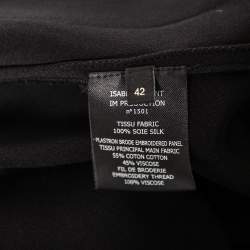 Pre Owned Isabel Marant Black Silk Embroidered Roma Top L