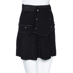 Pre Owned Isabel Marant Black Wool Huxley Knit Mini Skirt M