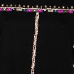 Isabel Marant Black Cotton Embellished Round Neck Top L 