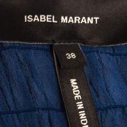 Pre Owned Isabel Marant Blue Silk Ruched Smock Detail Short Dress M  