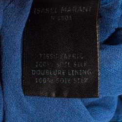 Pre Owned Isabel Marant Blue Silk Ruched Smock Detail Short Dress M  